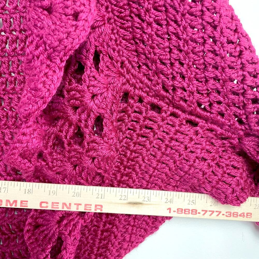 Handmade Crochet Sweater Shawl Shrug Medium Bell Sleeve Cottage Boho Festival - Picture 10 of 12